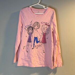 Dance dance dance girls graphic long sleeve tee shirt